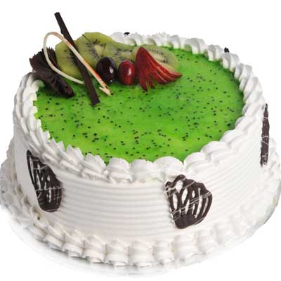 "Round shape Kiwi Gateaux Cake - 1kg (Bangalore Exclusives) - Click here to View more details about this Product